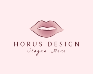 Watercolor Woman Lips logo design