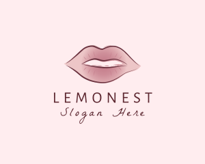 Watercolor Woman Lips logo design