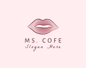 Watercolor Woman Lips logo design