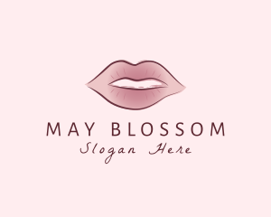 Watercolor Woman Lips logo design