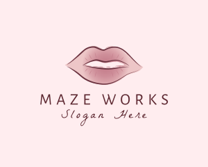 Watercolor Woman Lips logo design