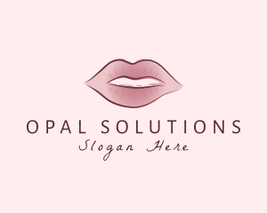 Watercolor Woman Lips logo design