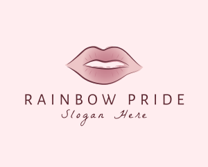 Watercolor Woman Lips logo design