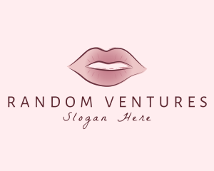 Watercolor Woman Lips logo design