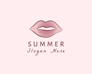 Watercolor Woman Lips logo design