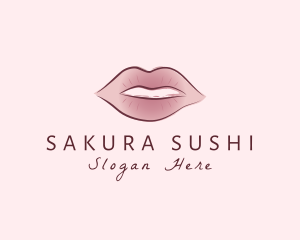 Watercolor Woman Lips logo design