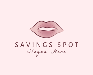 Watercolor Woman Lips logo design