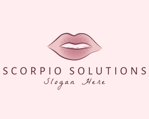 Watercolor Woman Lips logo design