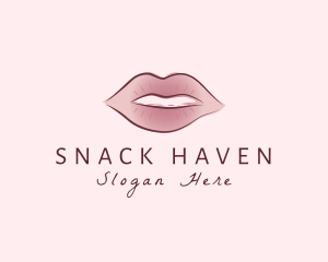 Watercolor Woman Lips logo design