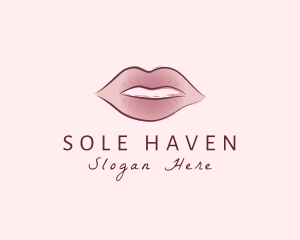 Watercolor Woman Lips logo design