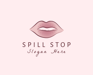 Watercolor Woman Lips logo design