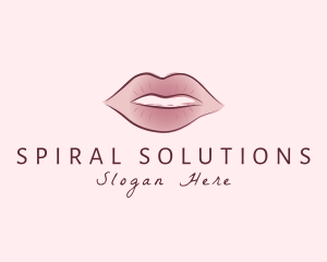 Watercolor Woman Lips logo design