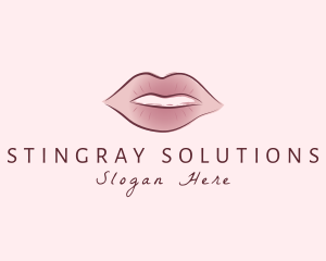 Watercolor Woman Lips logo design