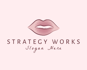 Watercolor Woman Lips logo design