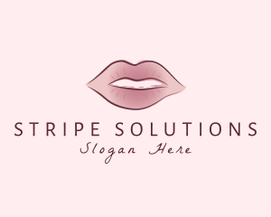 Watercolor Woman Lips logo design