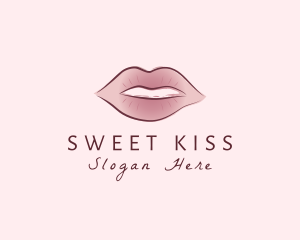 Kiss - Watercolor Woman Lips logo design