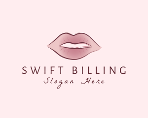 Watercolor Woman Lips logo design