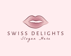 Watercolor Woman Lips logo design