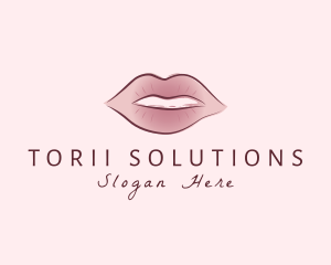 Watercolor Woman Lips logo design