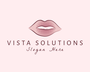 Watercolor Woman Lips logo design