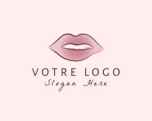 Watercolor Woman Lips logo design