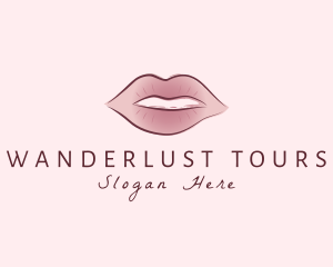 Watercolor Woman Lips logo design