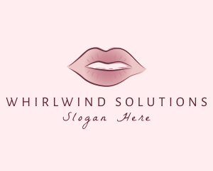 Watercolor Woman Lips logo design