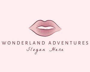 Watercolor Woman Lips logo design