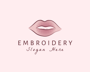 Watercolor Woman Lips logo design