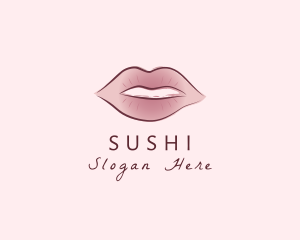 Watercolor Woman Lips logo design