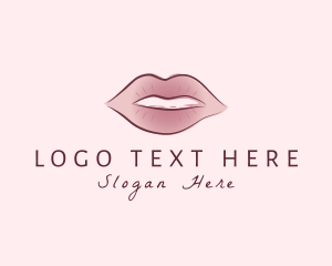 Girl - Watercolor Woman Lips logo design
