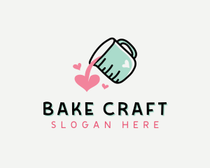 Heart Baking Measuring Cup logo design