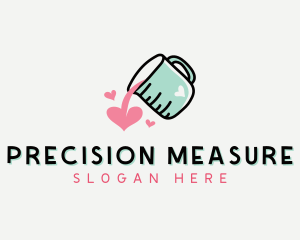 Heart Baking Measuring Cup logo design