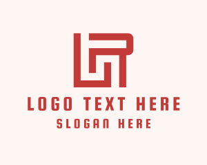 Geometric Letter LR Monogram logo design