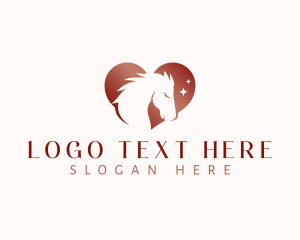 Animal - Horse Equine Heart logo design