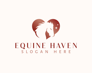 Horse Equine Heart logo design