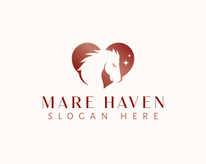 Mare - Horse Equine Heart logo design