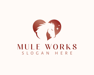 Mule - Horse Equine Heart logo design