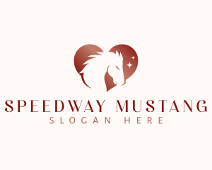 Mustang - Horse Equine Heart logo design