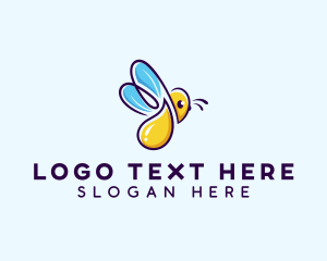 Wasp - Honey Bee Droplet logo design