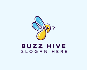 Honey Bee Droplet logo design