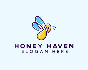 Honey Bee Droplet logo design