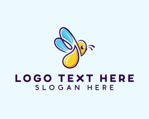 Bee - Honey Bee Droplet logo design