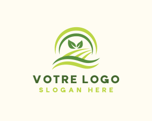 Agriculture - Leaf Field Landscaping logo design