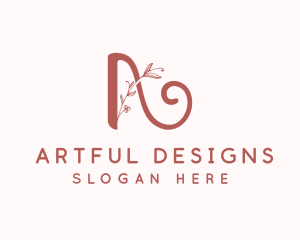 Floral Styling Letter A logo design