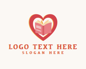 Romantic Book Heart Logo