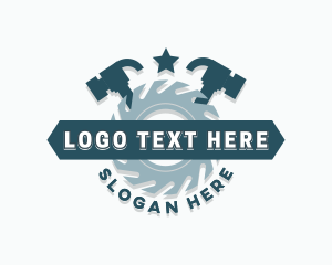 Logging - Hammer Sawmill Carpentry logo design