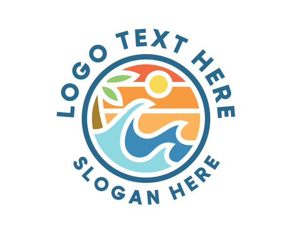 Ocean - Tropical Summer Wave logo design