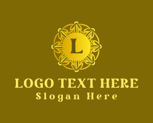 Accessories - Golden Floral Wreath logo design