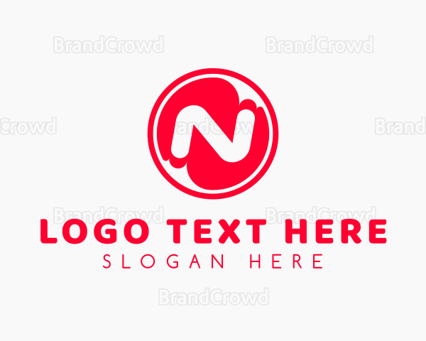 Round Business Letter N Logo